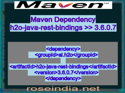 Maven dependency of h2o-java-rest-bindings version 3.6.0.7