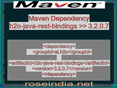 Maven dependency of h2o-java-rest-bindings version 3.2.0.7