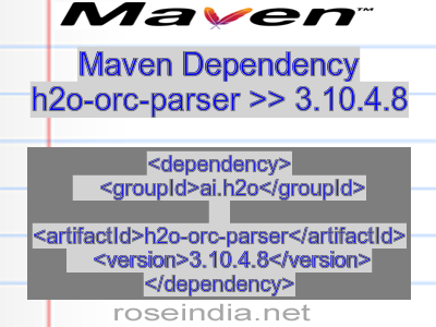 Maven dependency of h2o-orc-parser version 3.10.4.8