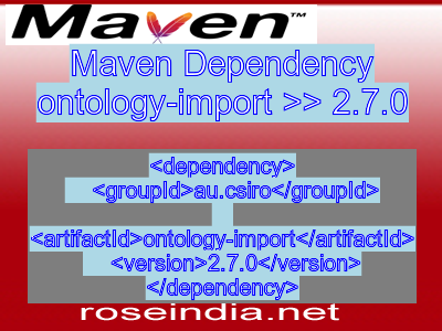 Maven dependency of ontology-import version 2.7.0
