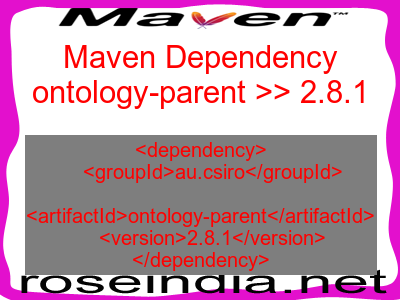Maven dependency of ontology-parent version 2.8.1