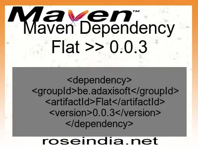 Maven dependency of Flat version 0.0.3