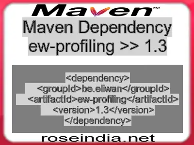 Maven dependency of ew-profiling version 1.3