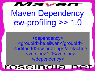 Maven dependency of ew-profiling version 1.0