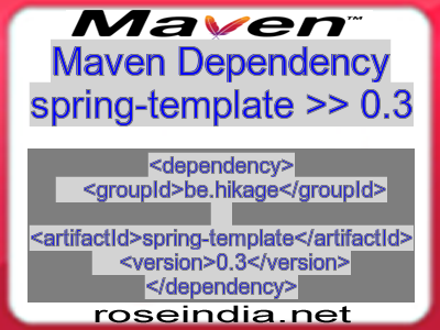 Maven dependency of spring-template version 0.3