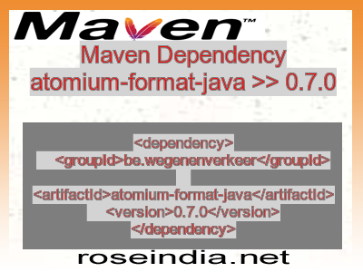 Maven dependency of atomium-format-java version 0.7.0