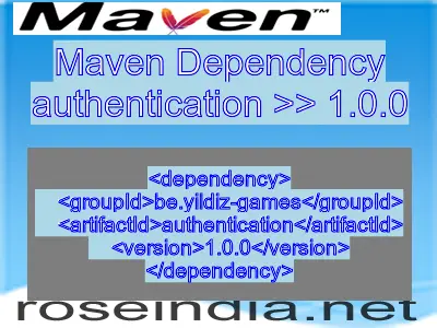 Maven dependency of authentication version 1.0.0