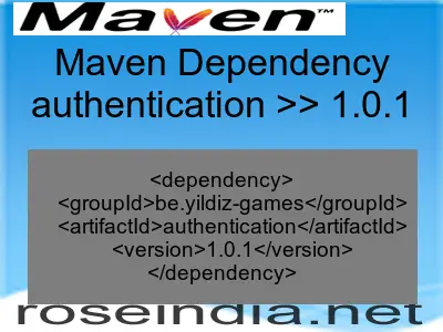 Maven dependency of authentication version 1.0.1