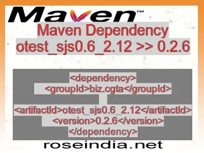 Maven dependency of otest_sjs0.6_2.12 version 0.2.6