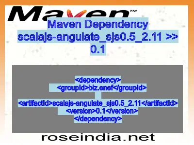 Maven dependency of scalajs-angulate_sjs0.5_2.11 version 0.1