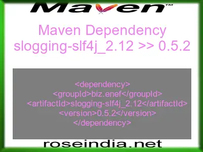 Maven dependency of slogging-slf4j_2.12 version 0.5.2