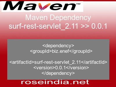 Maven dependency of surf-rest-servlet_2.11 version 0.0.1