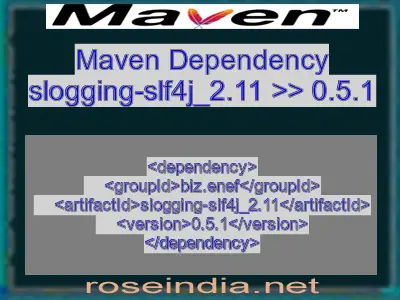 Maven dependency of slogging-slf4j_2.11 version 0.5.1