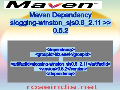 Maven dependency of slogging-winston_sjs0.6_2.11 version 0.5.2