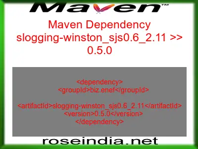Maven dependency of slogging-winston_sjs0.6_2.11 version 0.5.0