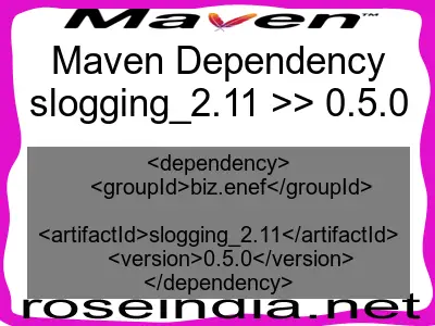 Maven dependency of slogging_2.11 version 0.5.0