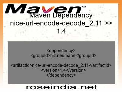 Maven dependency of nice-url-encode-decode_2.11 version 1.4