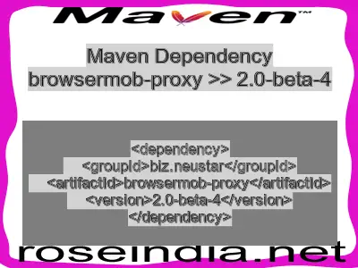 Maven dependency of browsermob-proxy version 2.0-beta-4