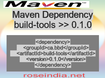 Maven dependency of build-tools version 0.1.0