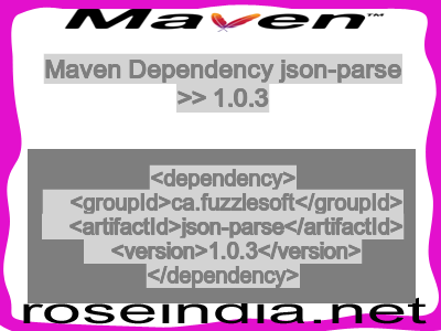 Maven dependency of json-parse version 1.0.3