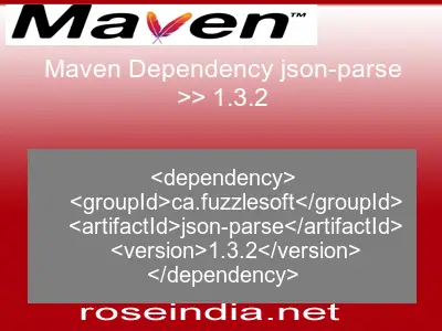 Maven dependency of json-parse version 1.3.2