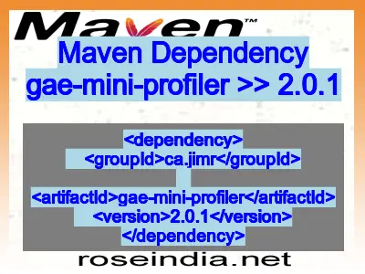 Maven dependency of gae-mini-profiler version 2.0.1