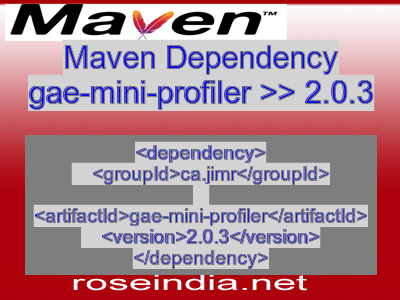 Maven dependency of gae-mini-profiler version 2.0.3