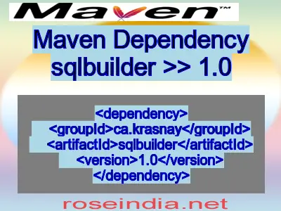 Maven dependency of sqlbuilder version 1.0