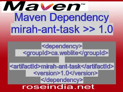 Maven dependency of mirah-ant-task version 1.0