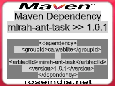 Maven dependency of mirah-ant-task version 1.0.1