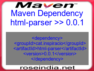 Maven dependency of html-parser version 0.0.1