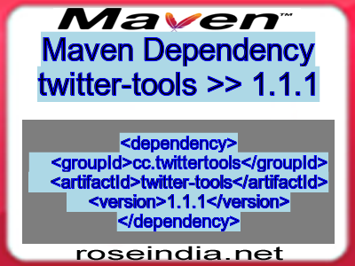 Maven dependency of twitter-tools version 1.1.1