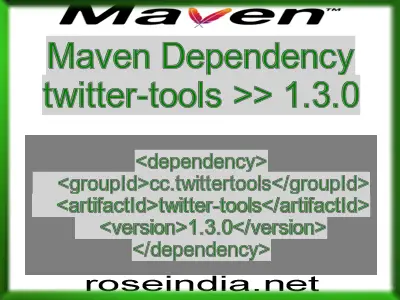 Maven dependency of twitter-tools version 1.3.0