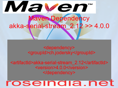 Maven dependency of akka-serial-stream_2.12 version 4.0.0