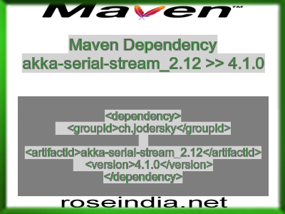 Maven dependency of akka-serial-stream_2.12 version 4.1.0