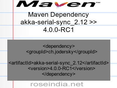 Maven dependency of akka-serial-sync_2.12 version 4.0.0-RC1