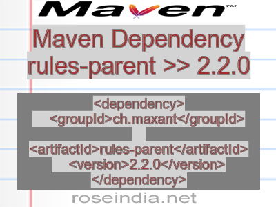 Maven dependency of rules-parent version 2.2.0