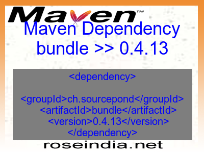Maven dependency of bundle version 0.4.13