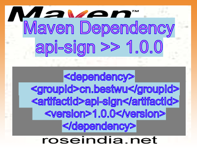Maven dependency of api-sign version 1.0.0