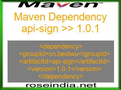 Maven dependency of api-sign version 1.0.1