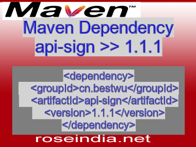 Maven dependency of api-sign version 1.1.1