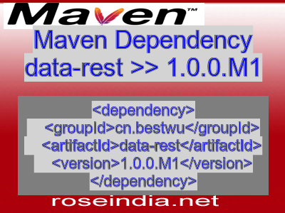 Maven dependency of data-rest version 1.0.0.M1