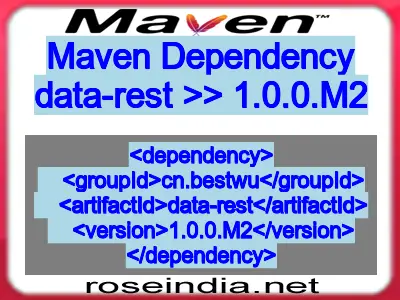 Maven dependency of data-rest version 1.0.0.M2