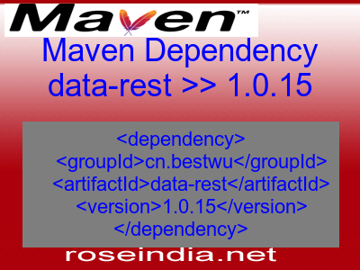 Maven dependency of data-rest version 1.0.15