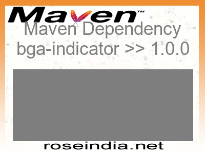Maven dependency of bga-indicator version 1.0.0