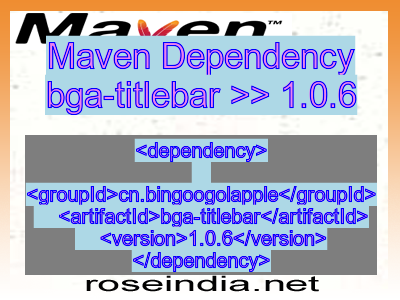 Maven dependency of bga-titlebar version 1.0.6