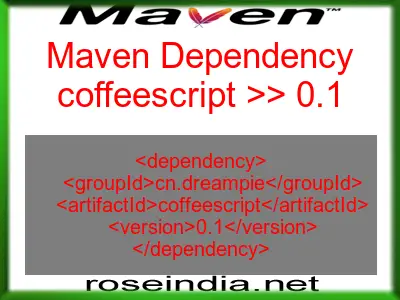 Maven dependency of coffeescript version 0.1