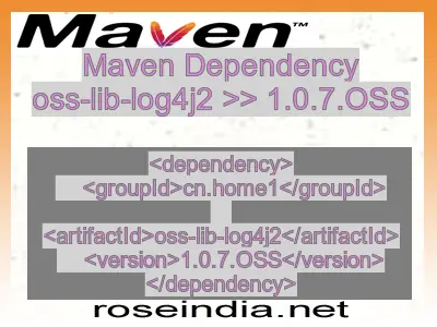 Maven dependency of oss-lib-log4j2 version 1.0.7.OSS