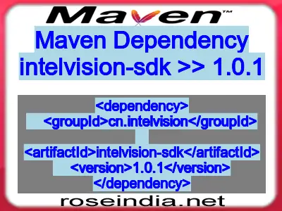 Maven dependency of intelvision-sdk version 1.0.1