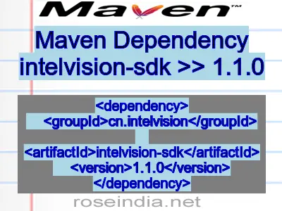 Maven dependency of intelvision-sdk version 1.1.0